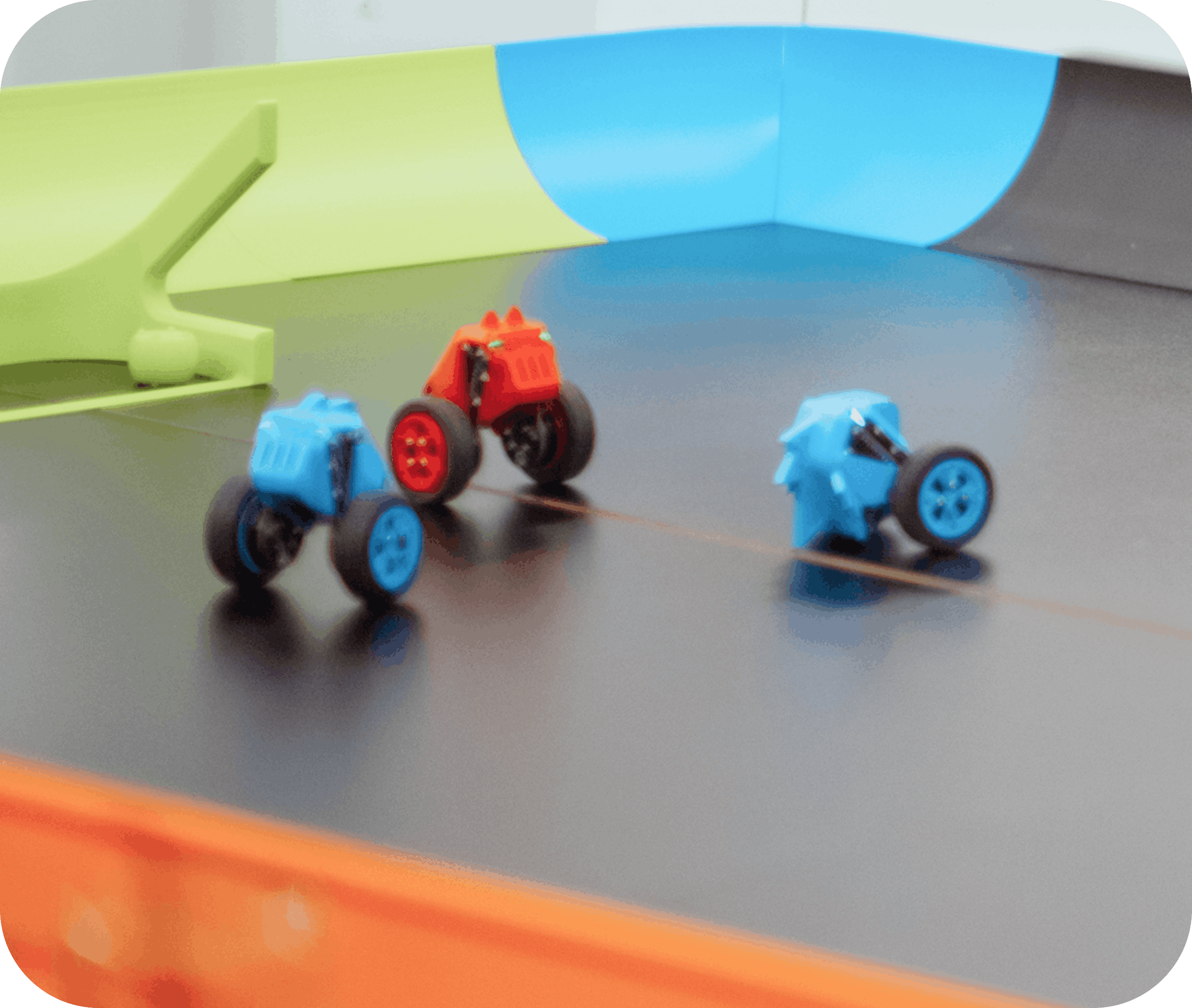 Robomates robots on the arena